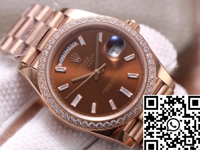 Rolex EW Diamond Factory Color Day-Date Chocolate M228345RBR-0006 Dial 1227